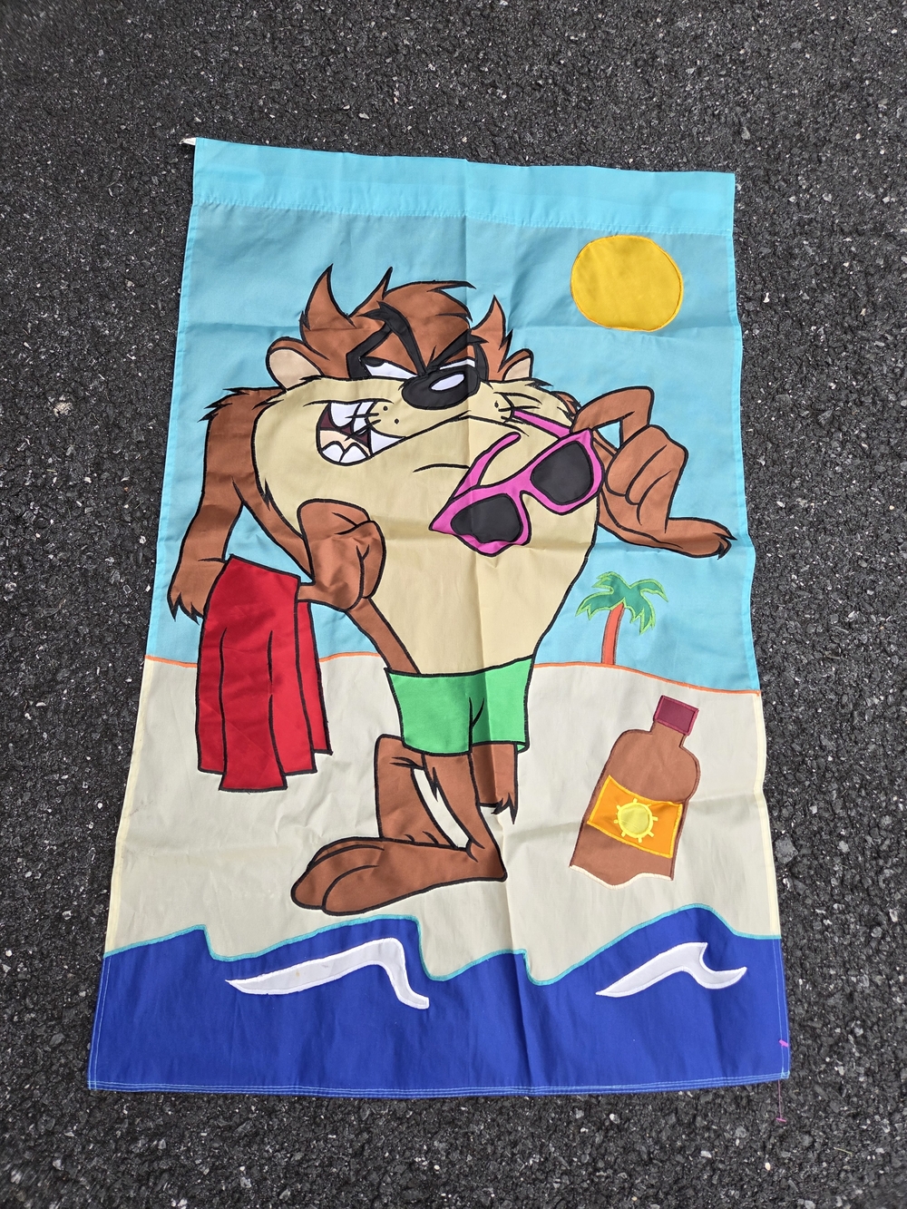 Looney Tunes Taz Beach Flag Garden Banner